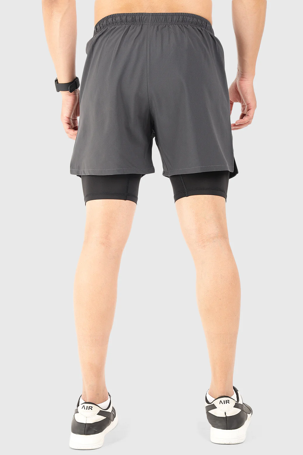 2 in 1 5" Compression Shorts Coal - Image 5