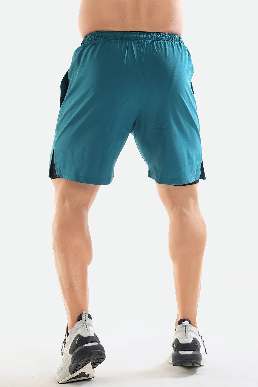 2 in 1 Compression Shorts Teal - Image 5