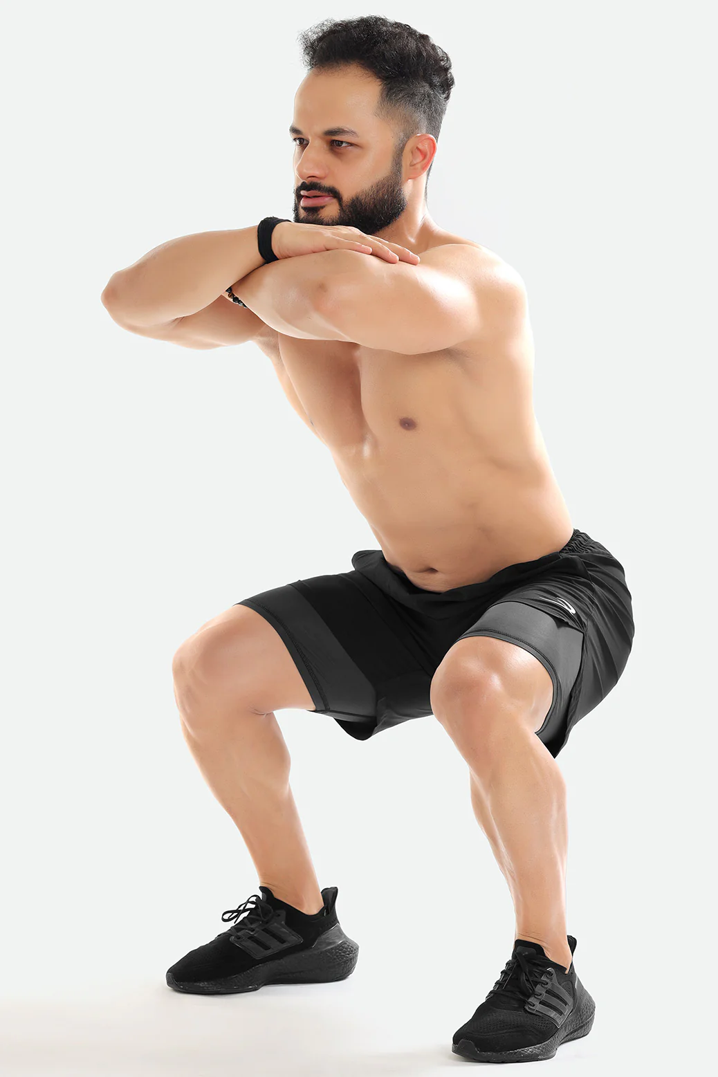 2 in 1 Compression Shorts Black - Image 4