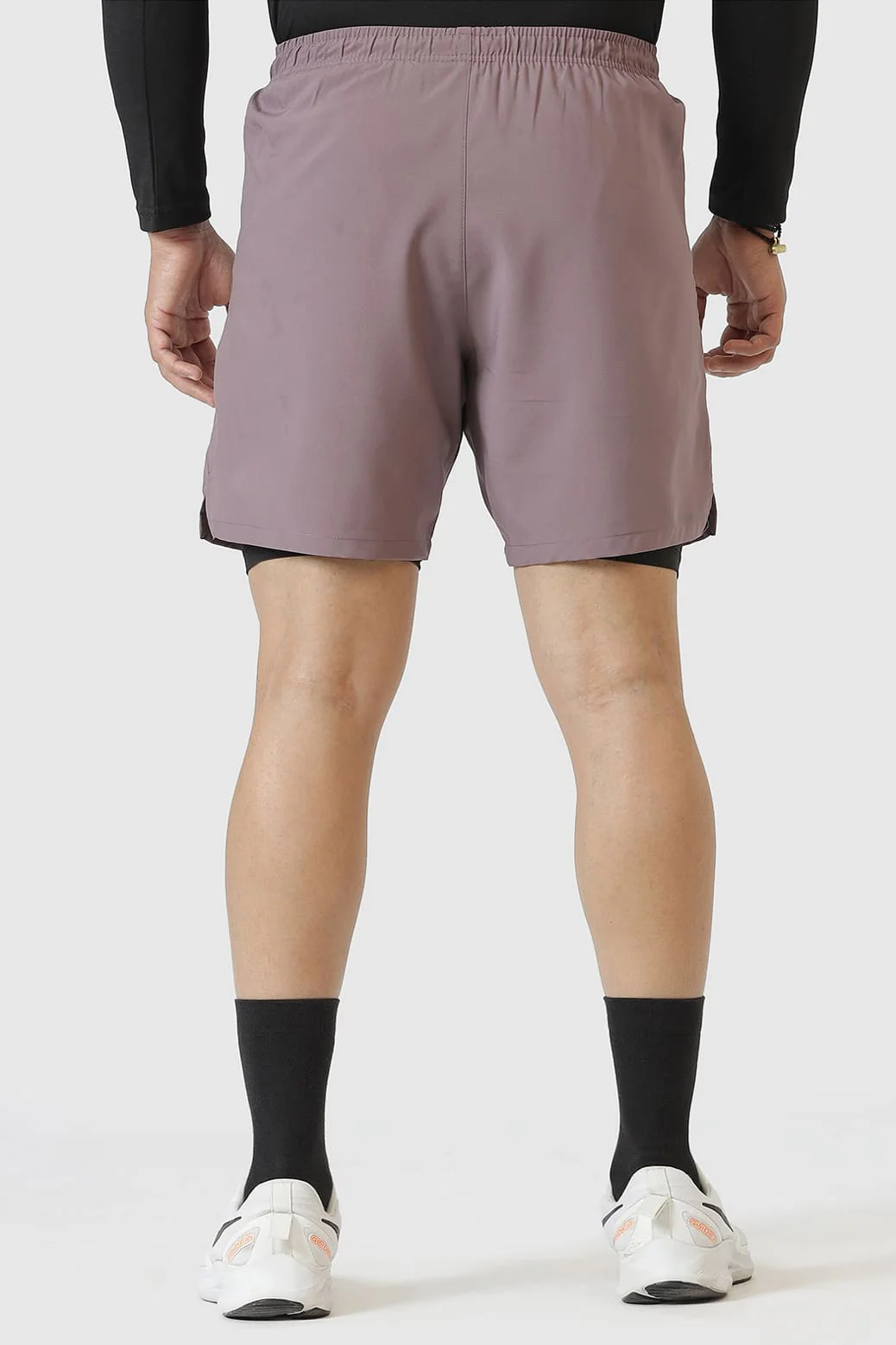 2 in 1 Compression Shorts Mauve - Image 7