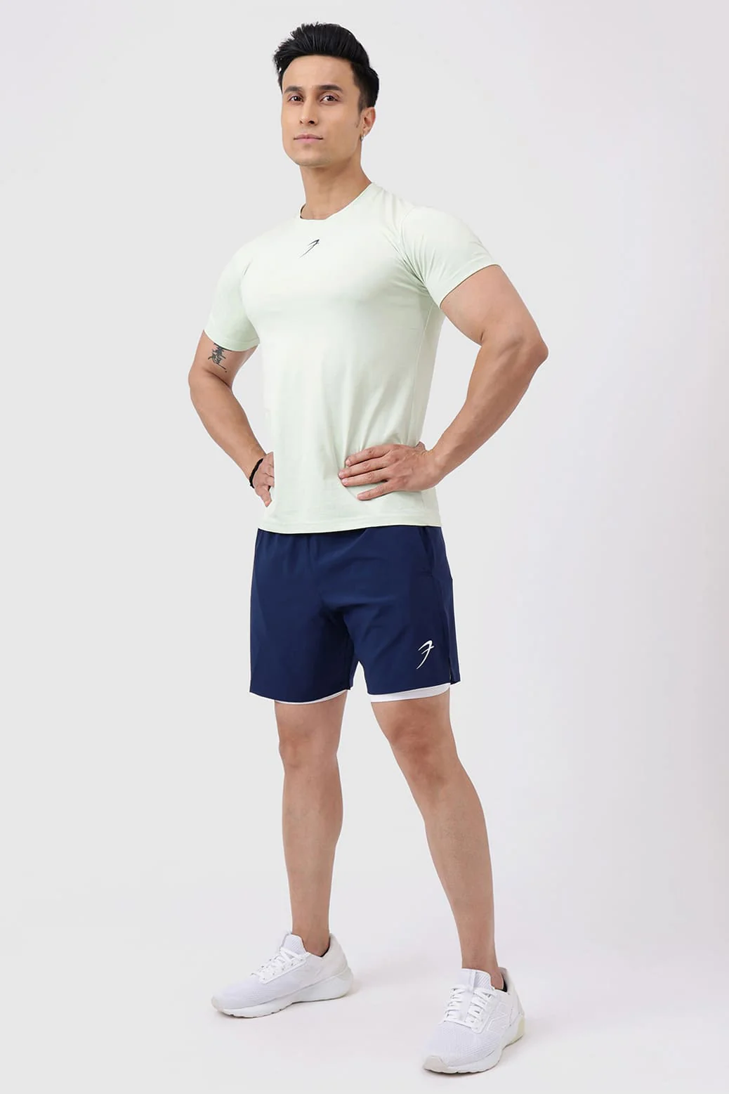 2 in 1 Compression Shorts Navy - Image 5
