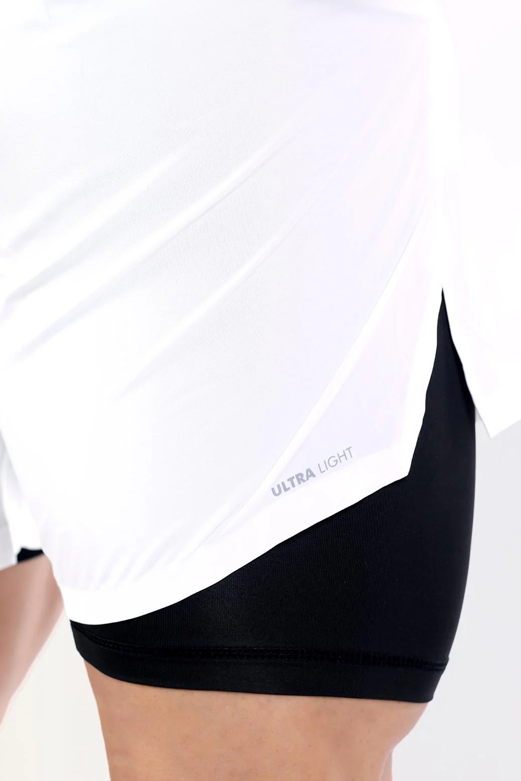 2 in 1 Compression Shorts White - Image 3