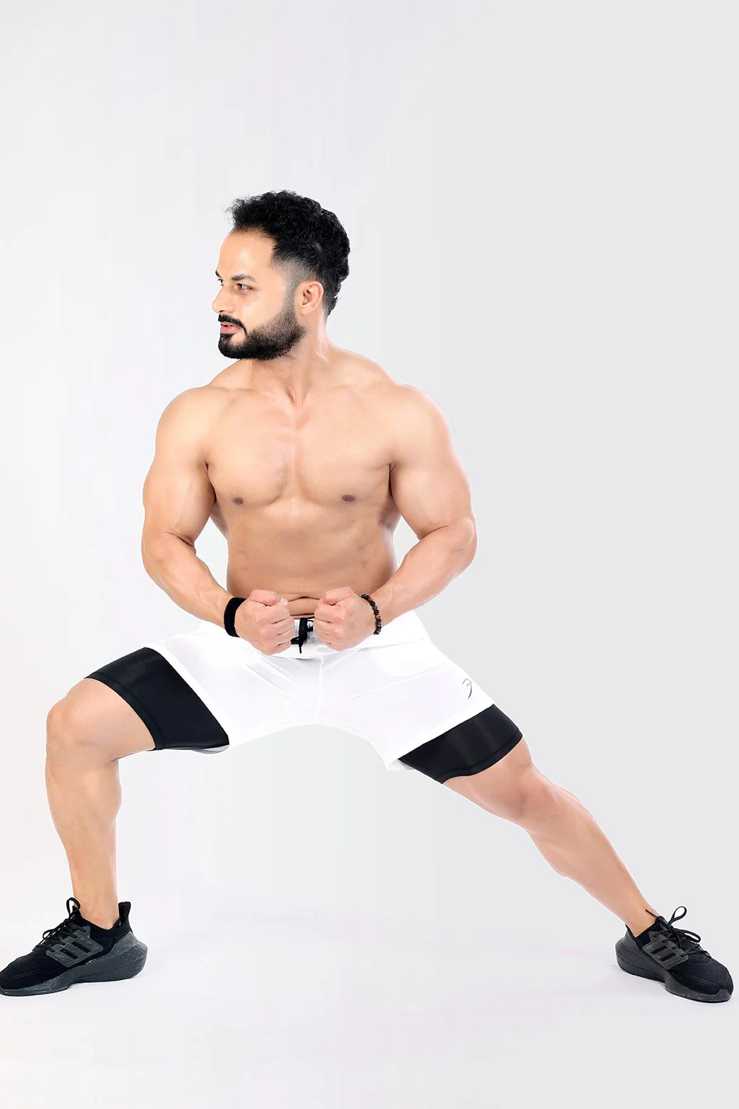 2 in 1 Compression Shorts White - Image 4
