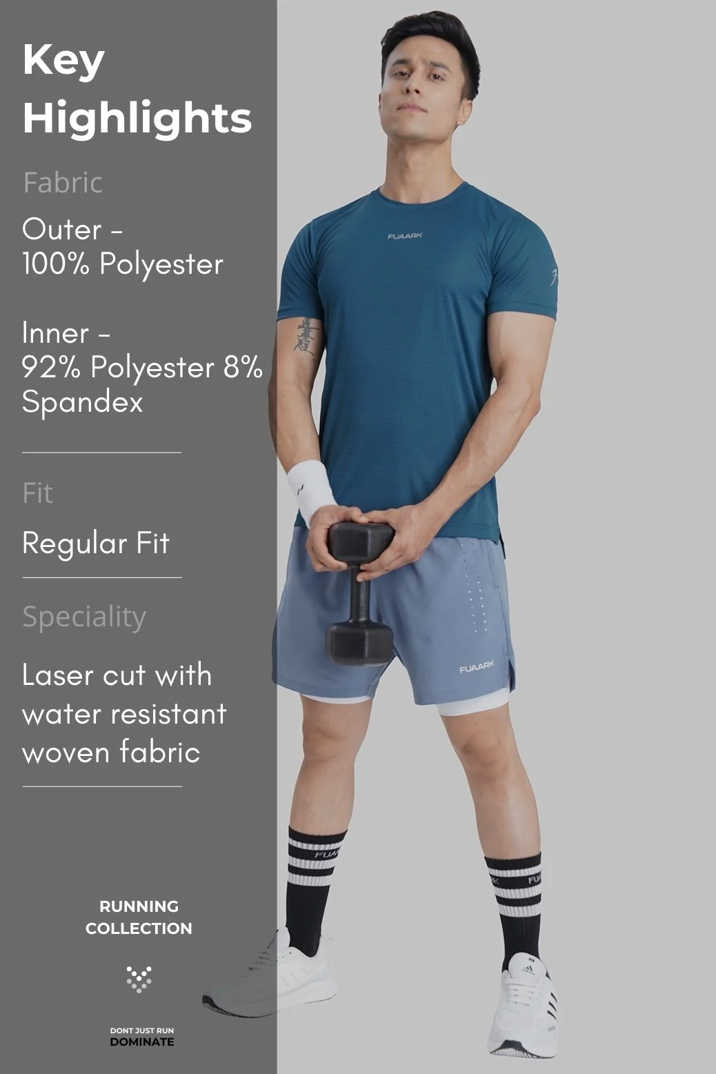 2 in 1 Laser Shorts Raw Steel - Image 8