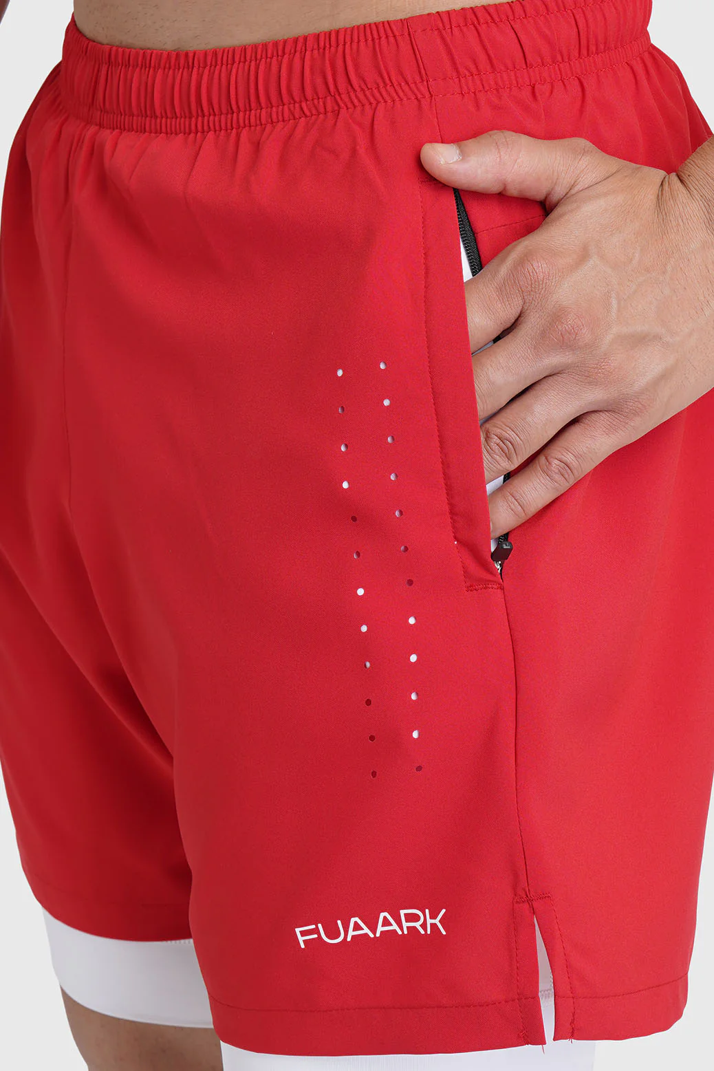 2 in 1 Laser Shorts Red - Image 3
