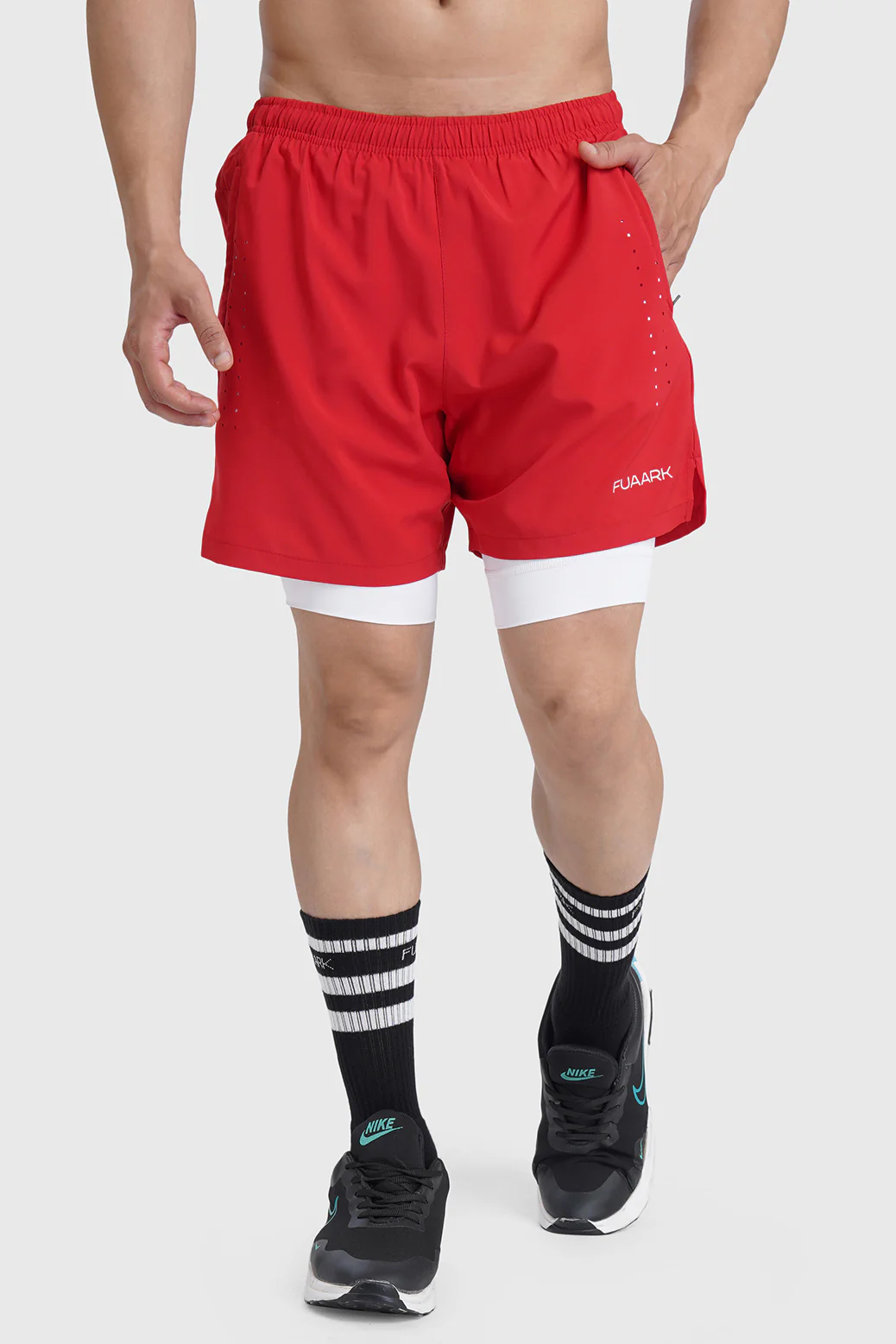 2 in 1 Laser Shorts Red - Image 5