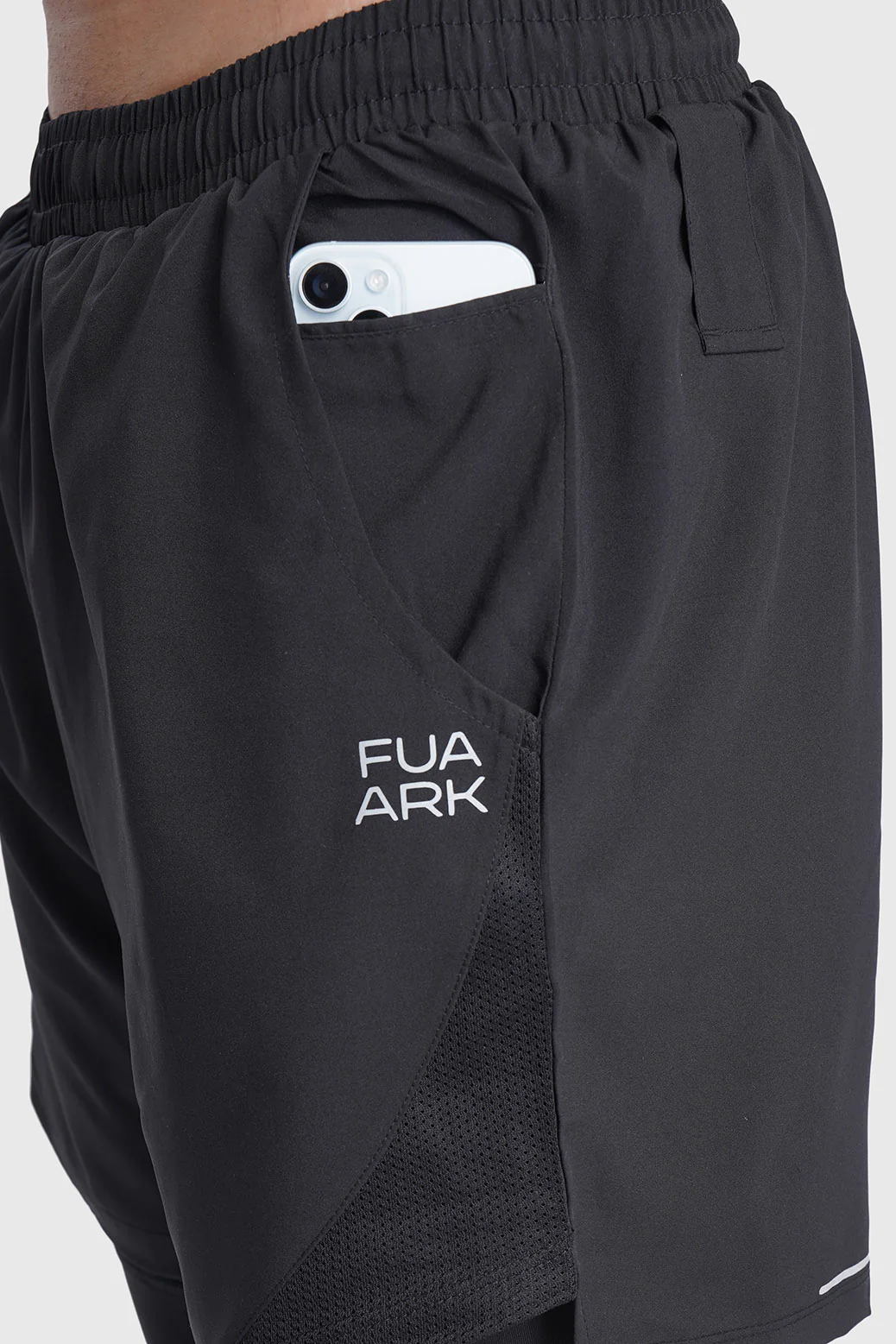 2 in 1 Mesh Shorts Black With Black - Image 4