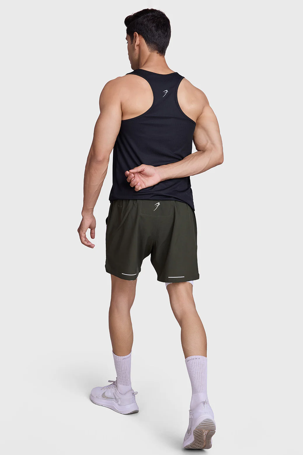 2 in 1 Mesh Shorts Olive - Image 5