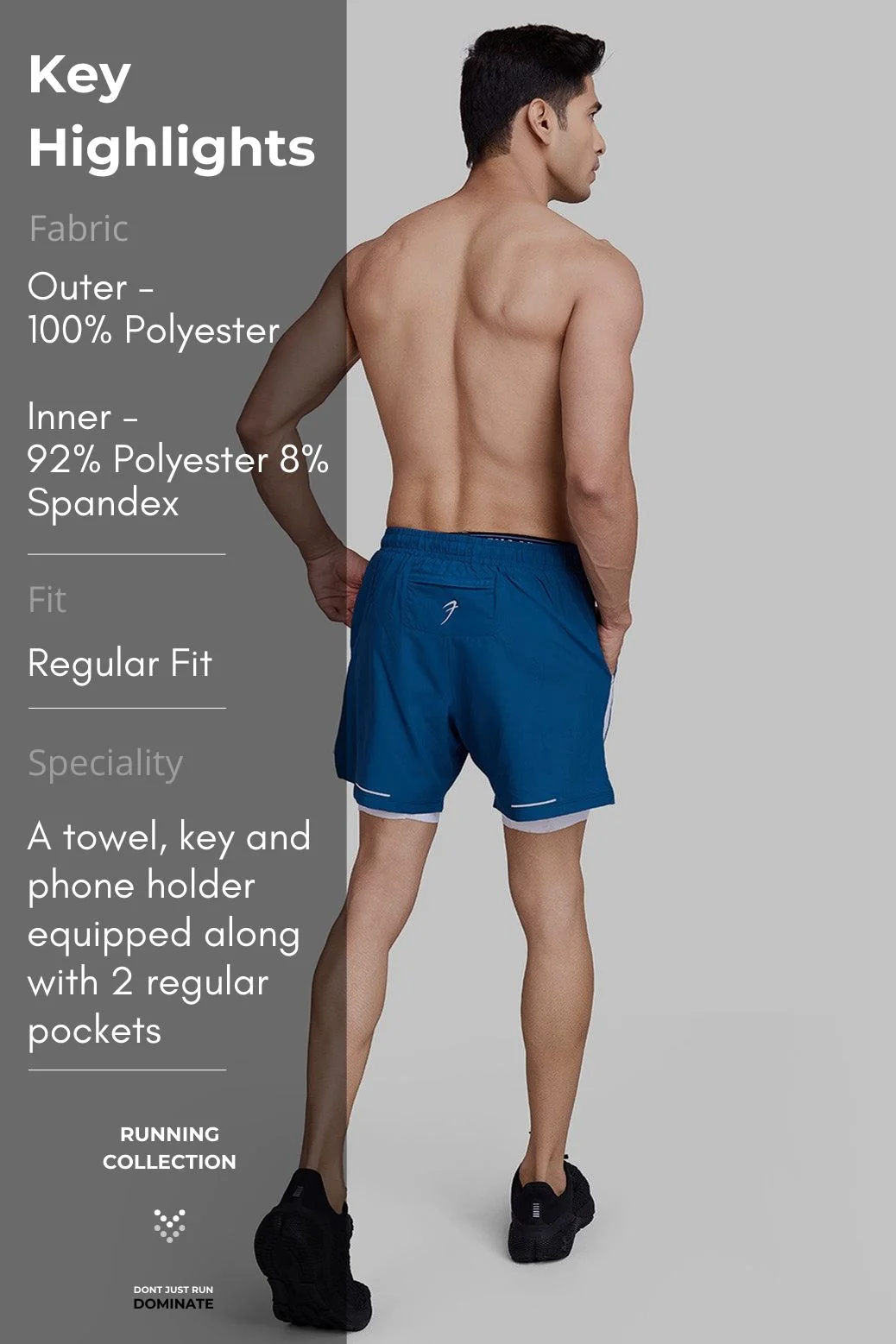 2 in 1 Mesh Shorts Teal - Image 8