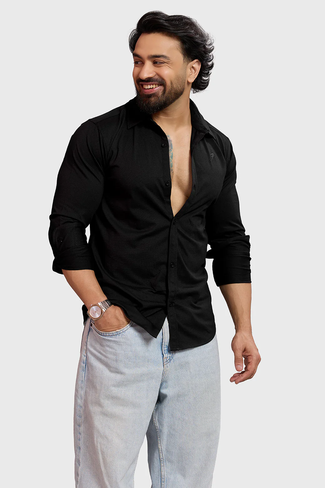Aero Fullsleeves Shirt Black - Image 3