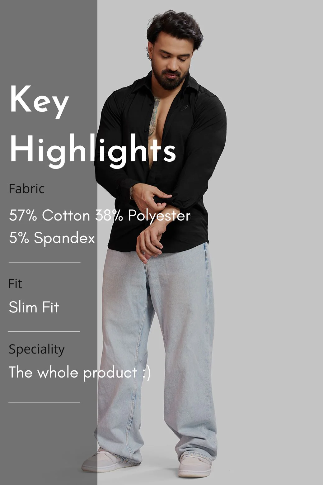 Aero Fullsleeves Shirt Black - Image 8