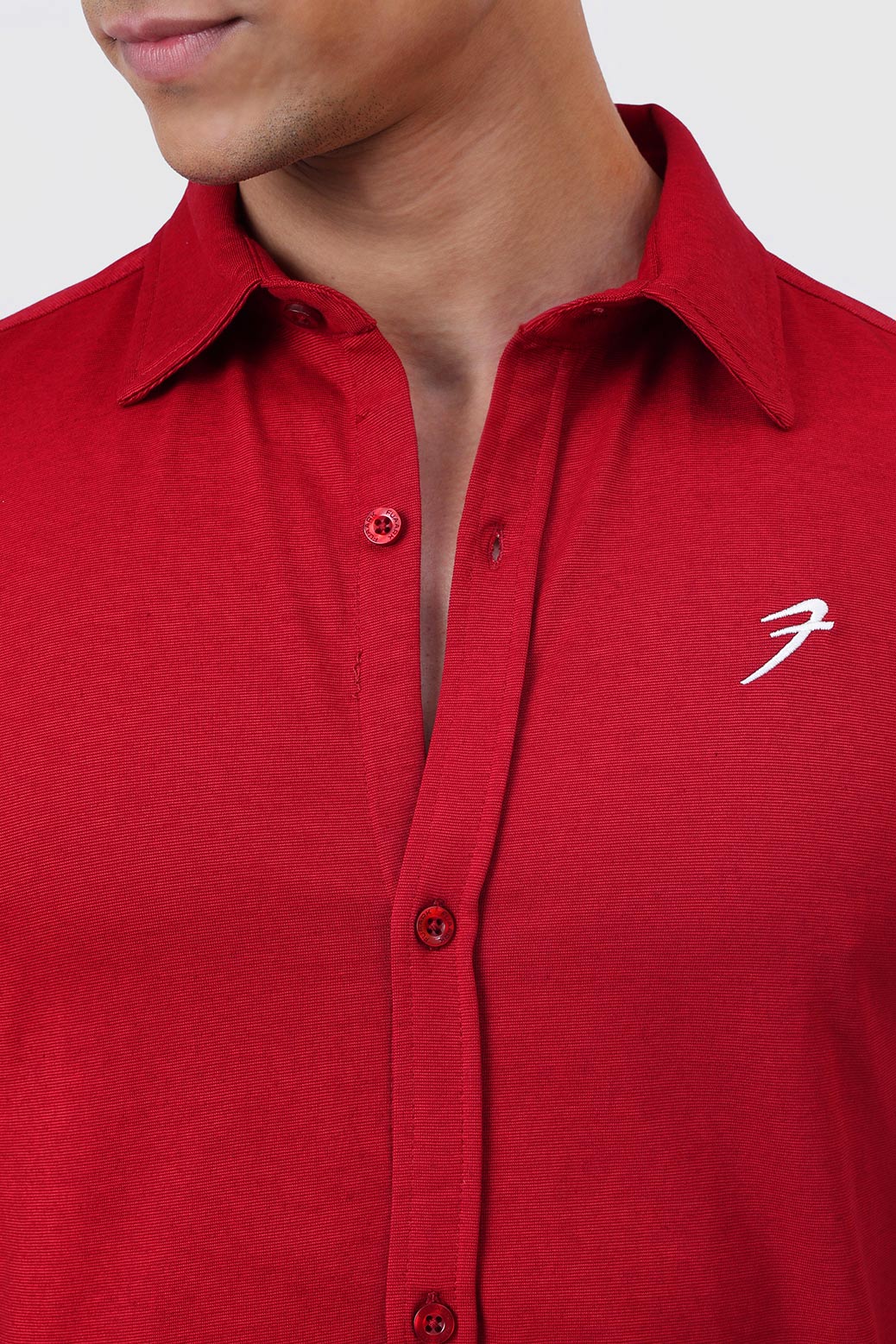 Aero Fullsleeves Shirt Deep Red - Image 3
