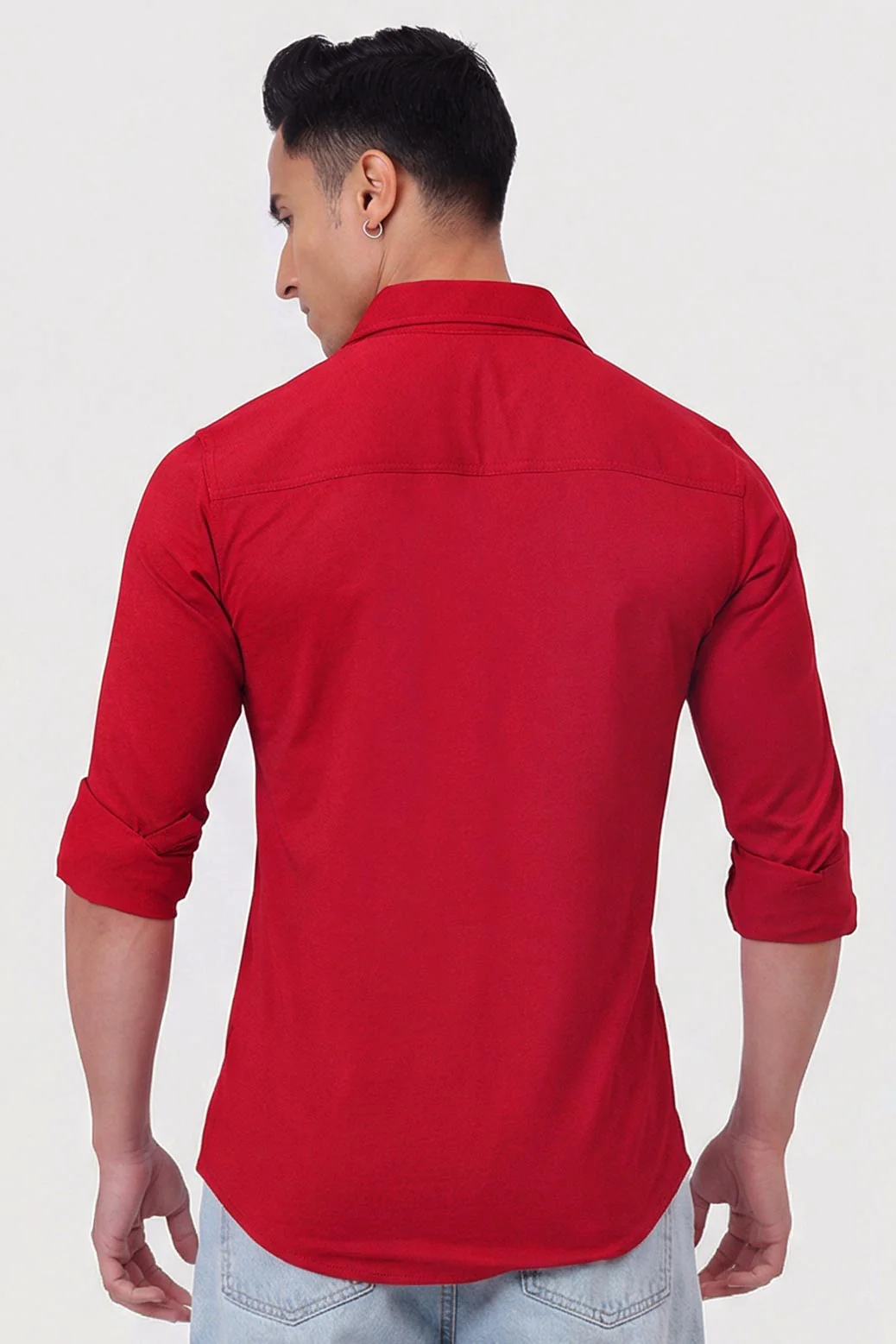 Aero Fullsleeves Shirt Deep Red - Image 4
