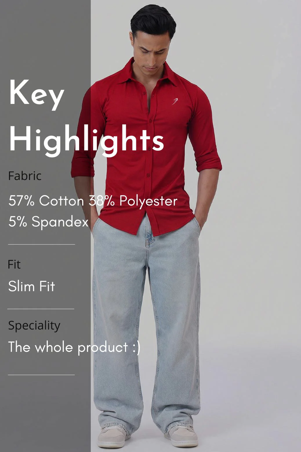 Aero Fullsleeves Shirt Deep Red - Image 6