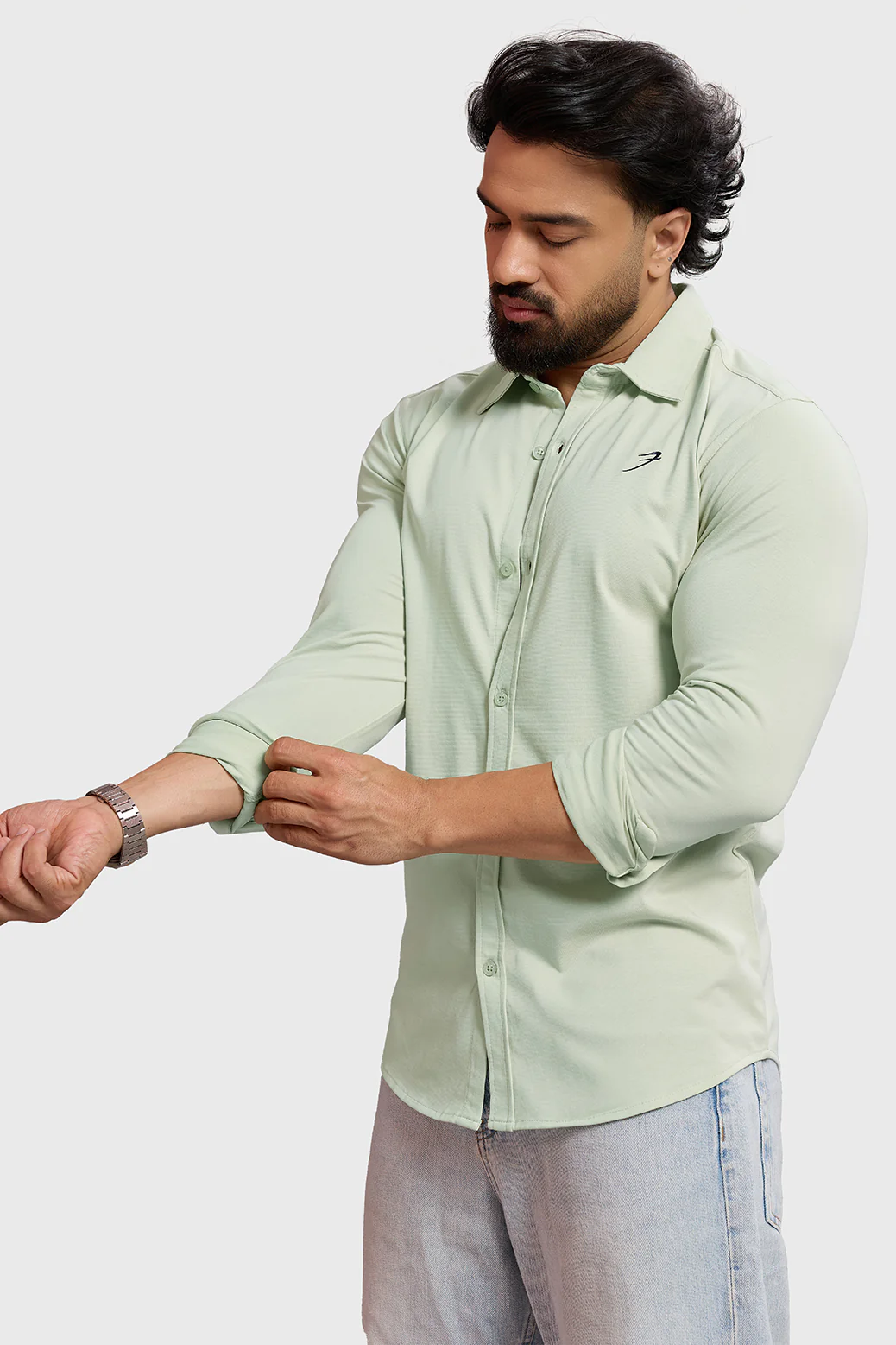 Aero Fullsleeves Shirt Light Green - Image 6