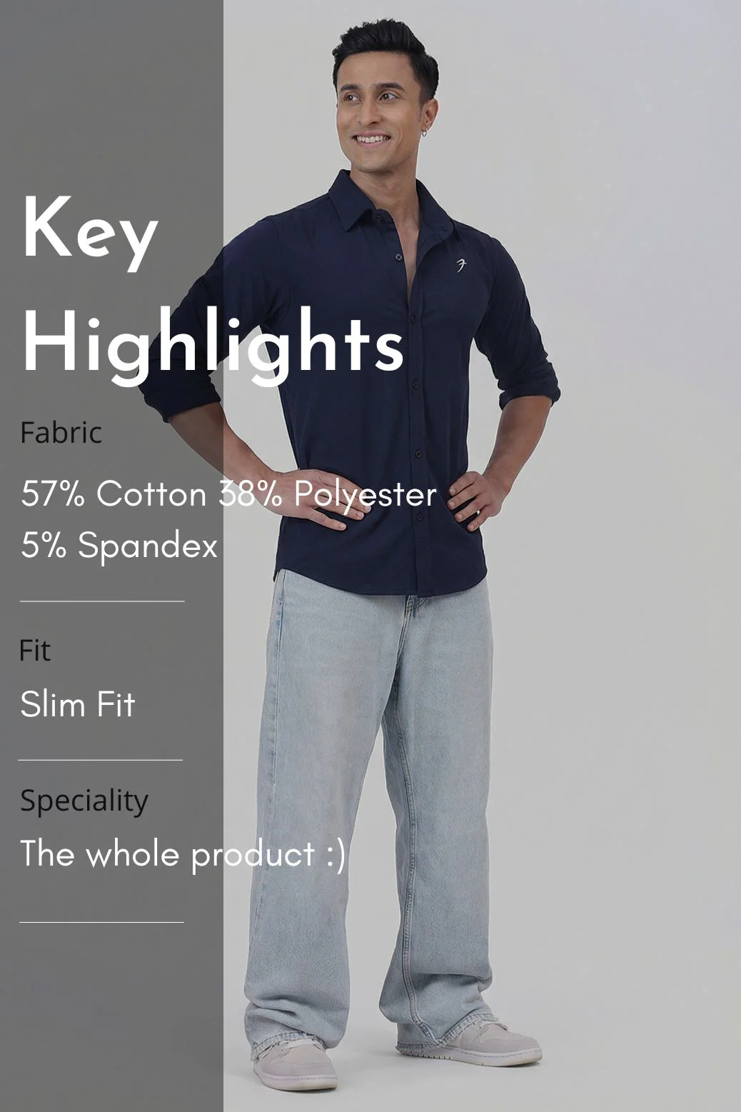 Aero Fullsleeves Shirt Navy - Image 9