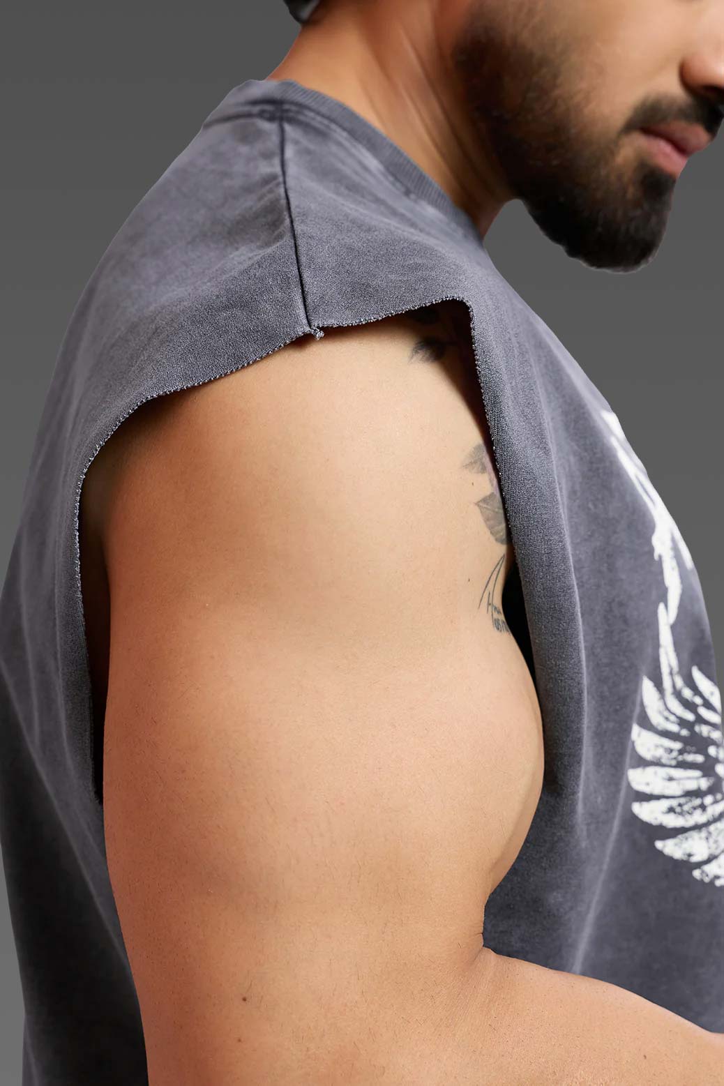 Ascend Washed Capsleeve Tank Dark Grey - Image 3