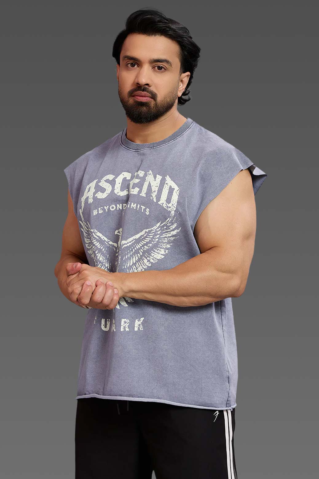 Ascend Washed Capsleeve Tank Light Grey - Image 5