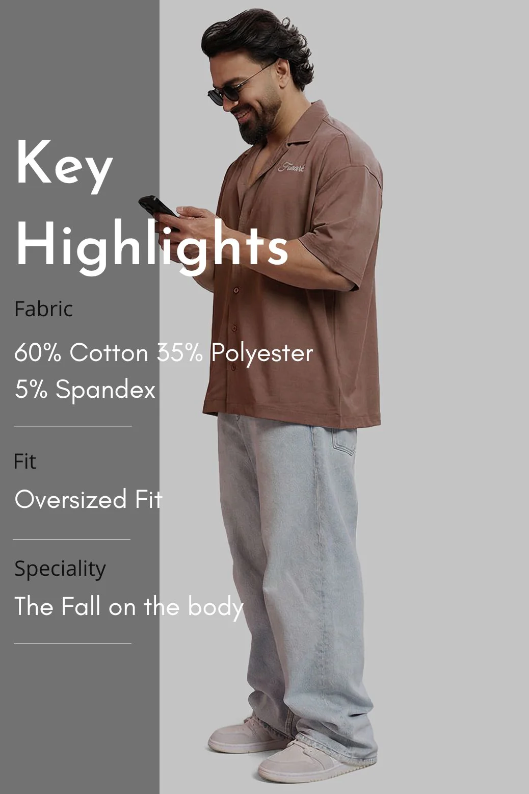 Ashline Oversized Shirt Mocha - Image 6