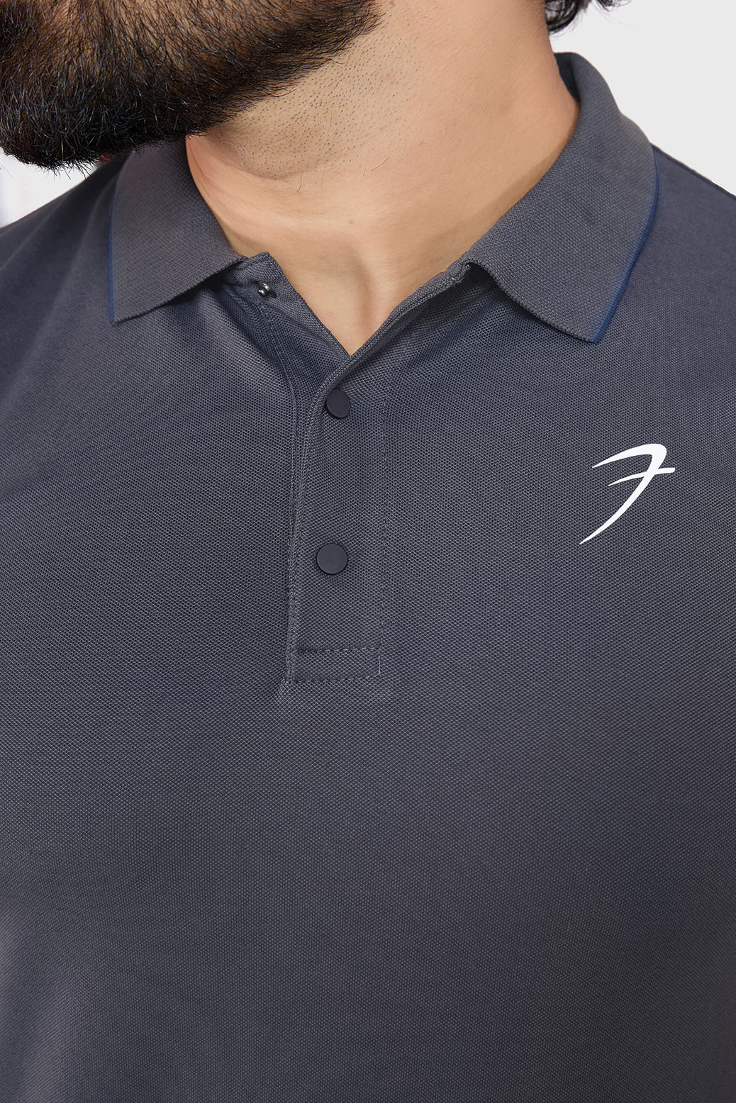 Aura Polo T-shirt Dark Grey - Image 3