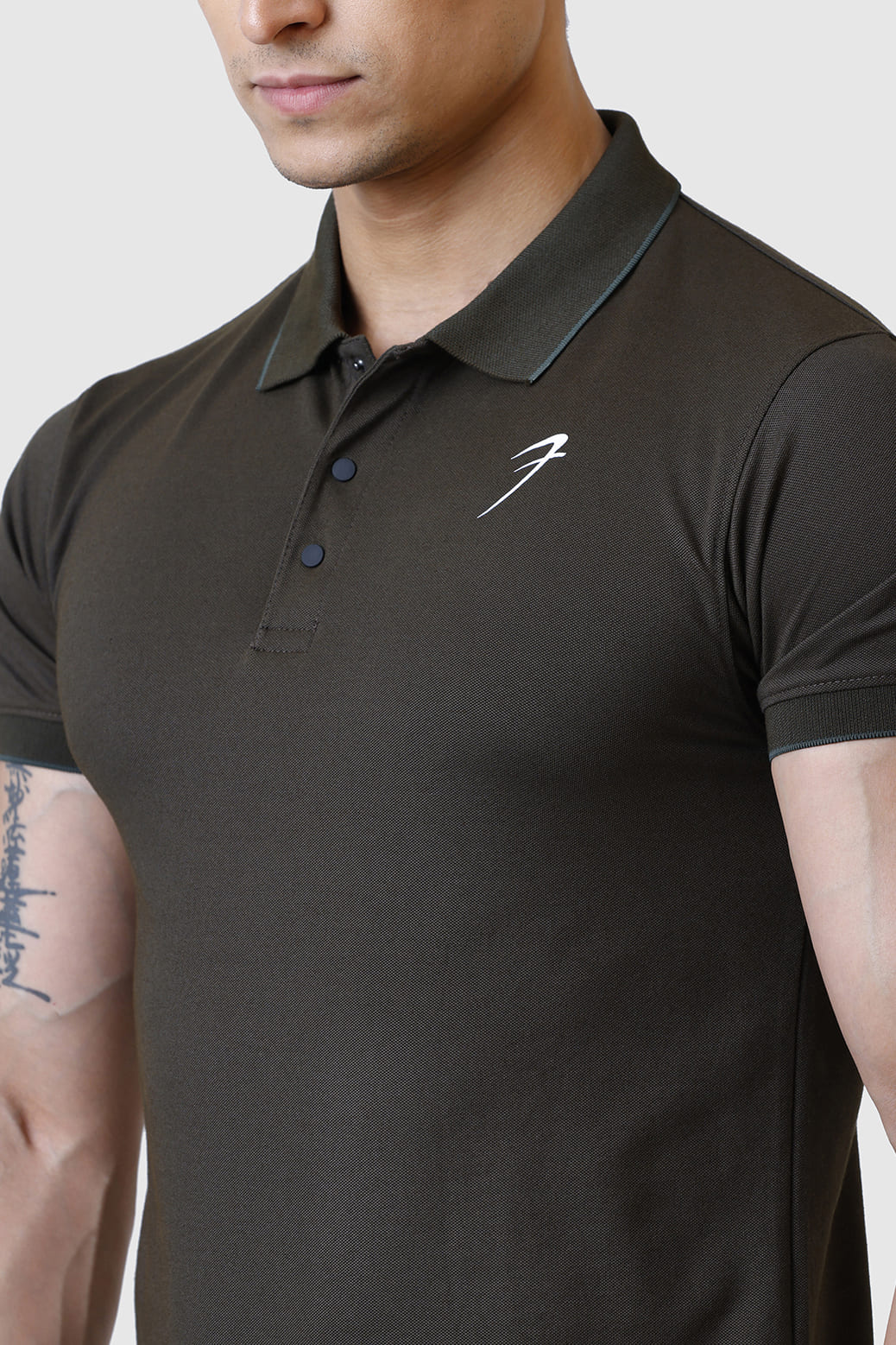 Aura Polo T-shirt Olive - Image 4