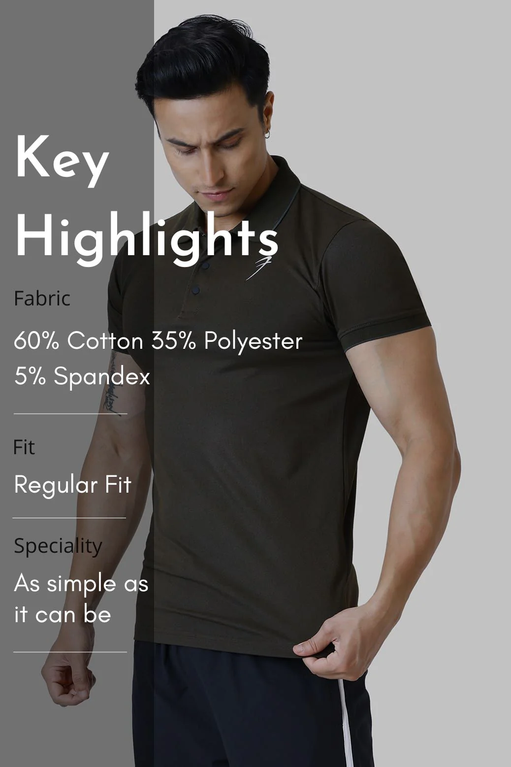 Aura Polo T-shirt Olive - Image 7