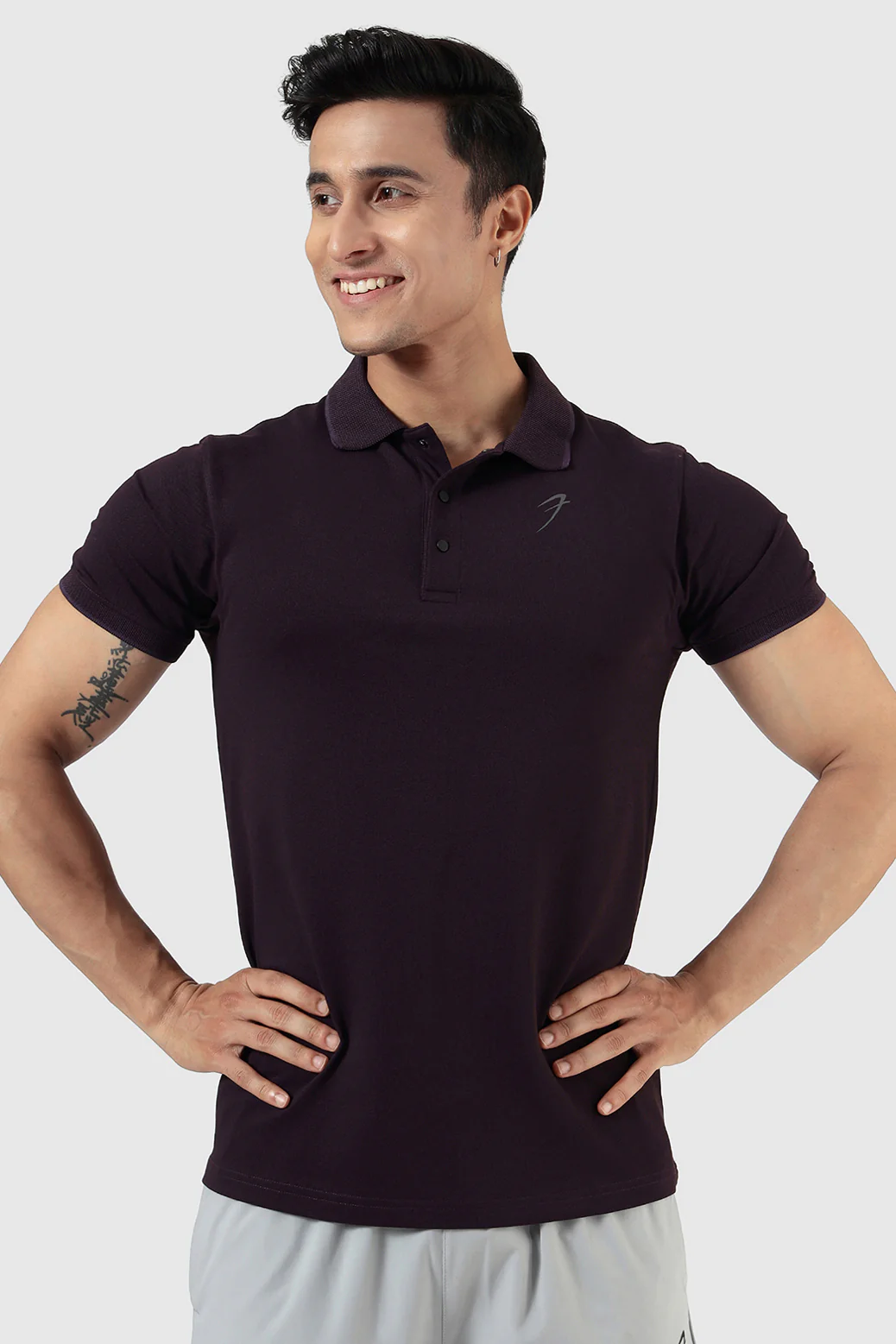 Aura Polo T-shirt Plum - Image 5