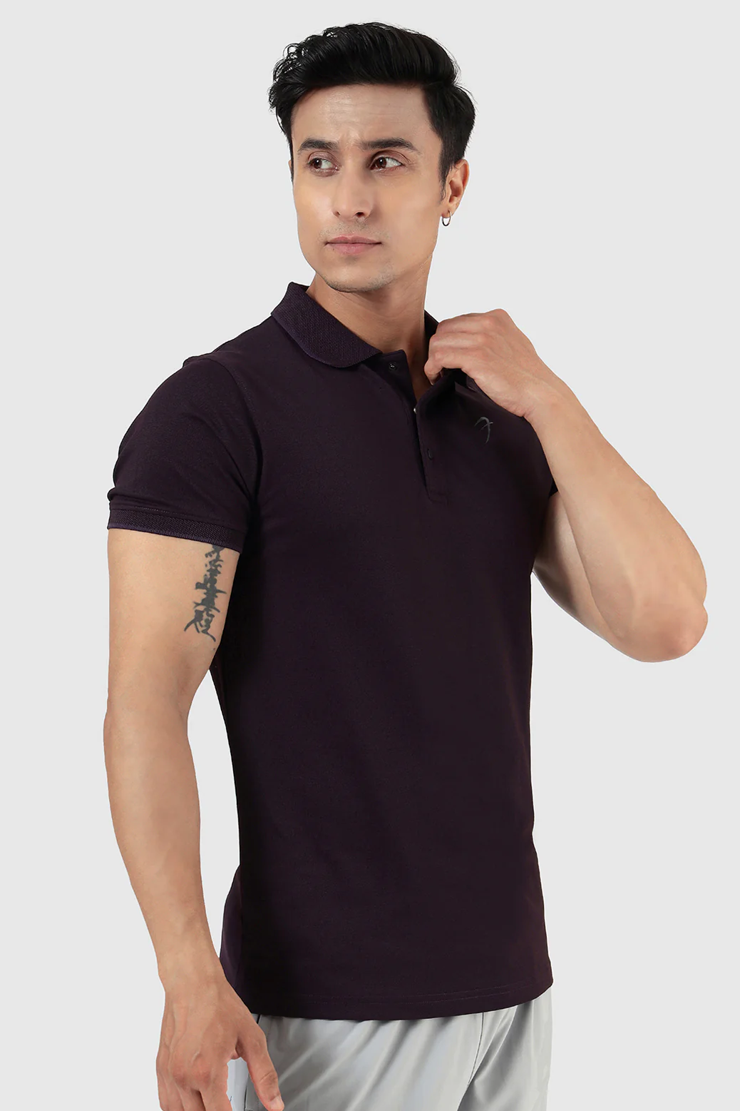Aura Polo T-shirt Plum - Image 6