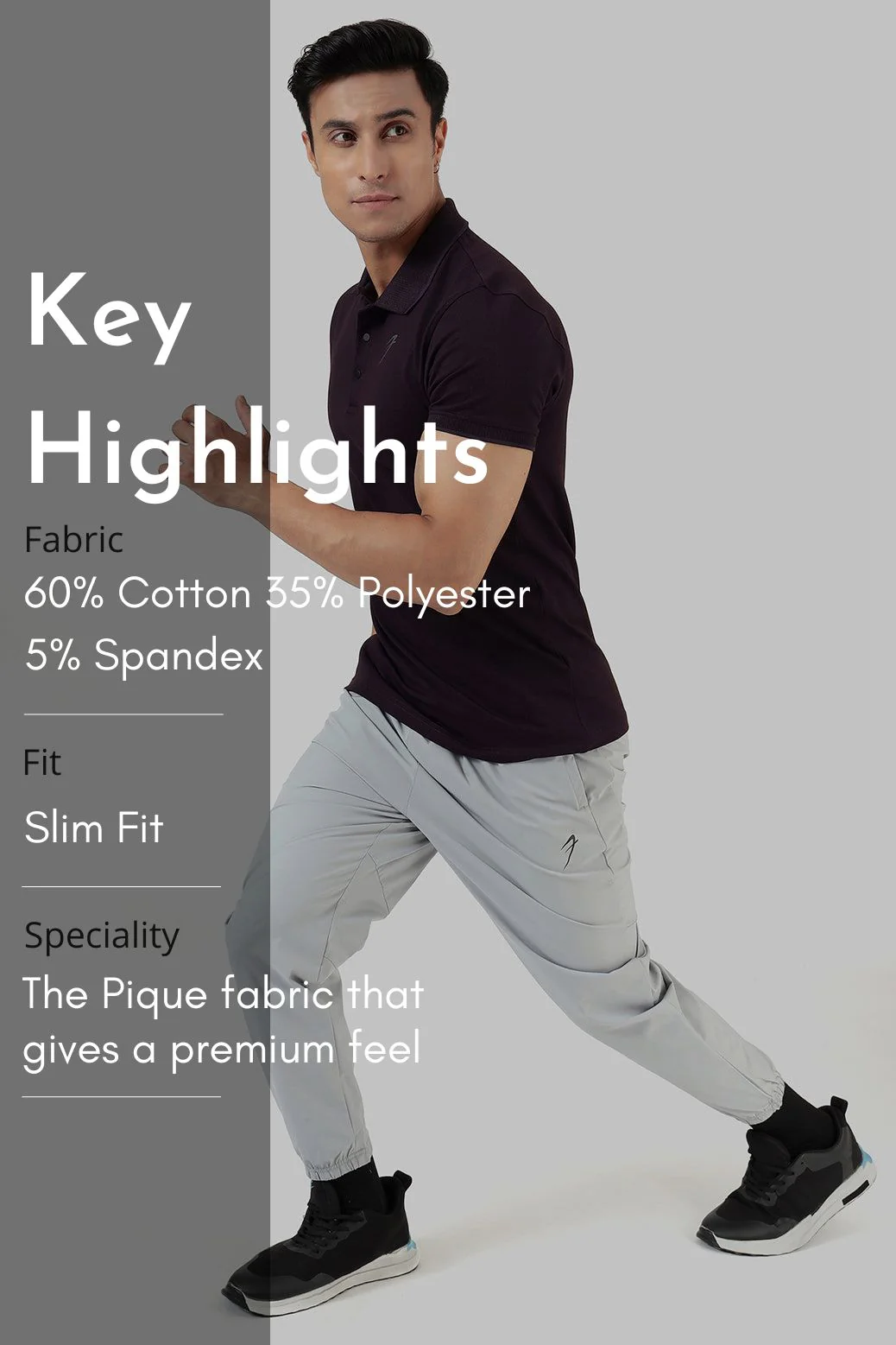 Aura Polo T-shirt Plum - Image 8