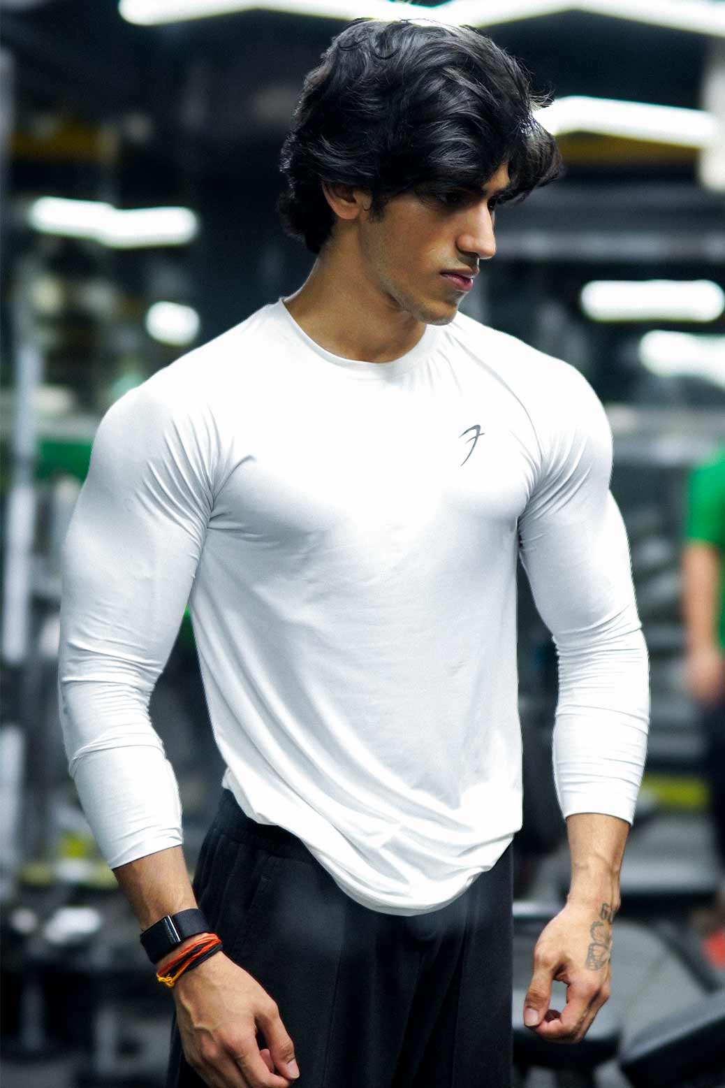 Bare Nylon Fullsleeves T-shirt White