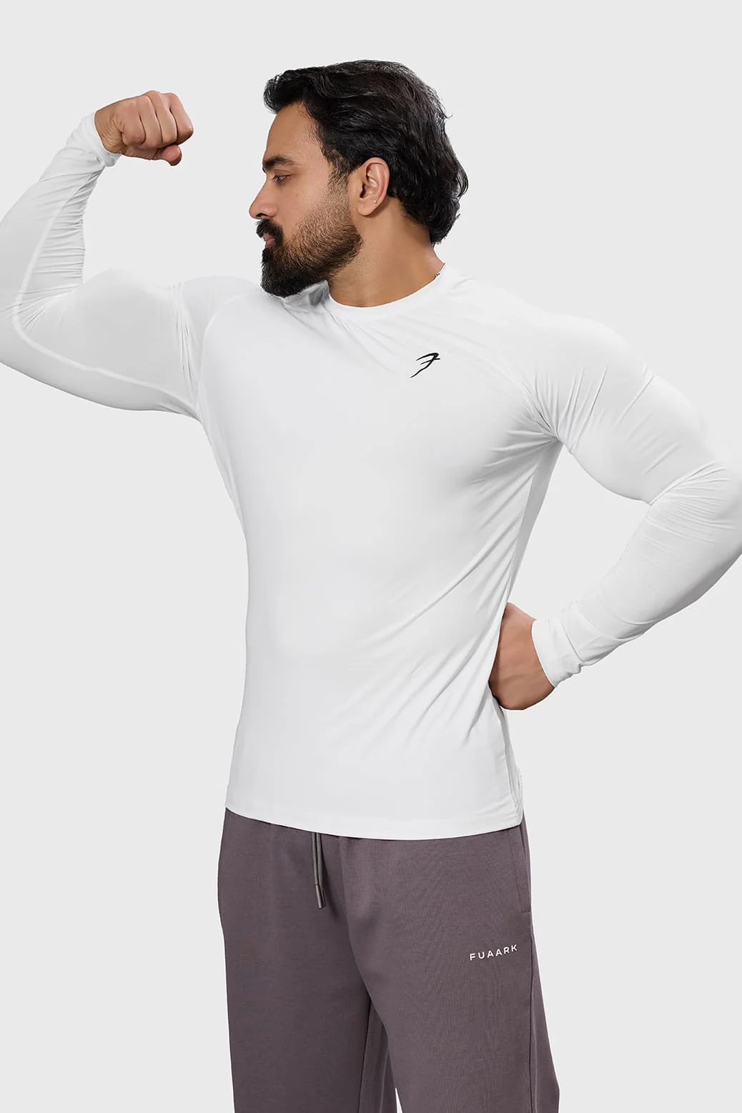 Bare Nylon Fullsleeves T-shirt White - Image 2