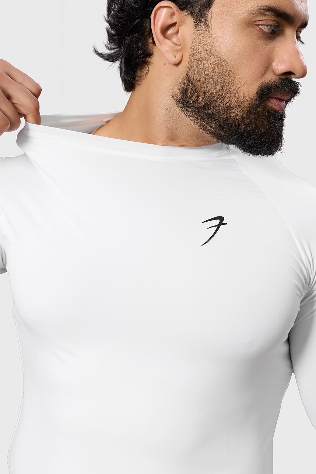 Bare Nylon Fullsleeves T-shirt White - Image 3