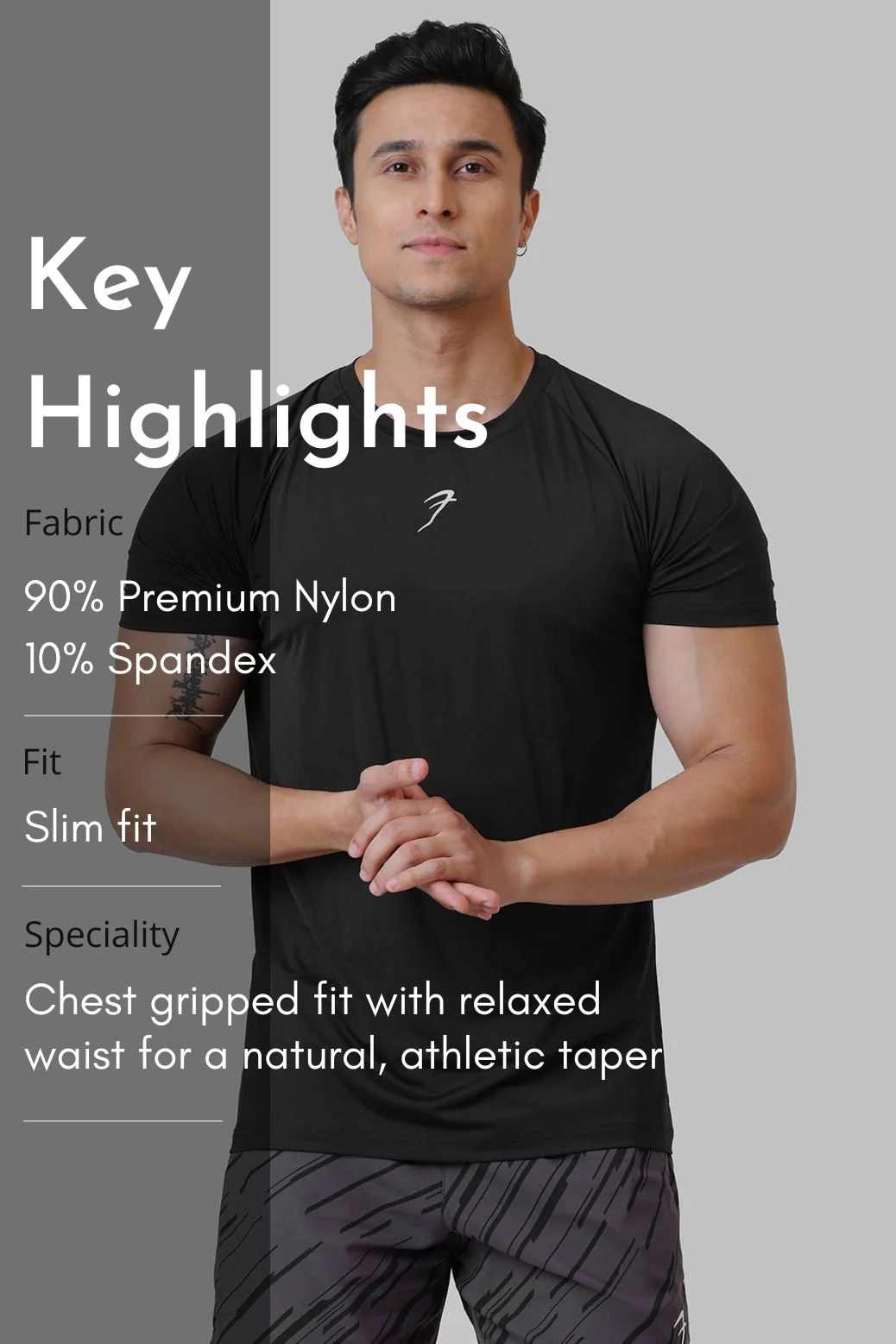 Bare Nylon T-shirt Black - Image 9