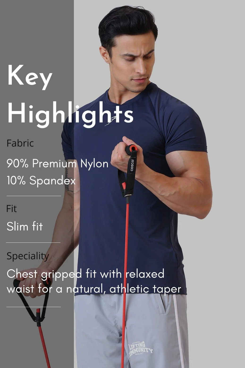 Bare Nylon T-shirt Navy - Image 7