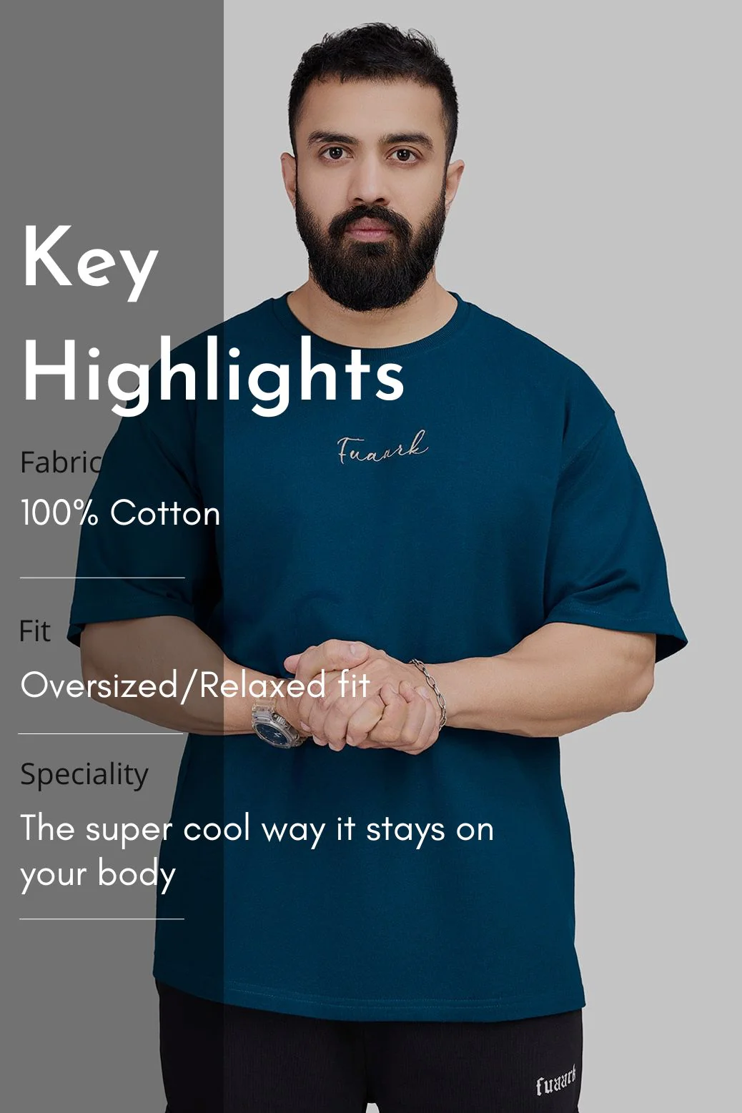 Bold Oversized T-shirt Teal - Image 8