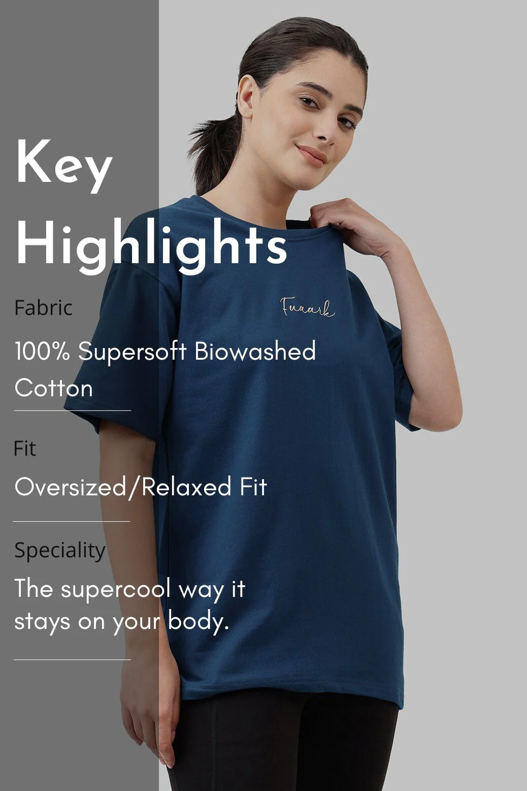Bold Oversized T-shirt Teal - Image 7