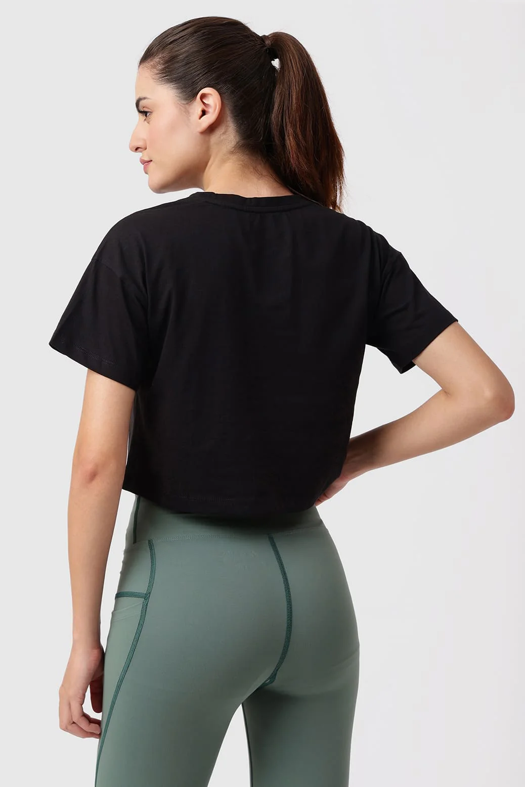 Brisk Cotton Crop Top Black - Image 6