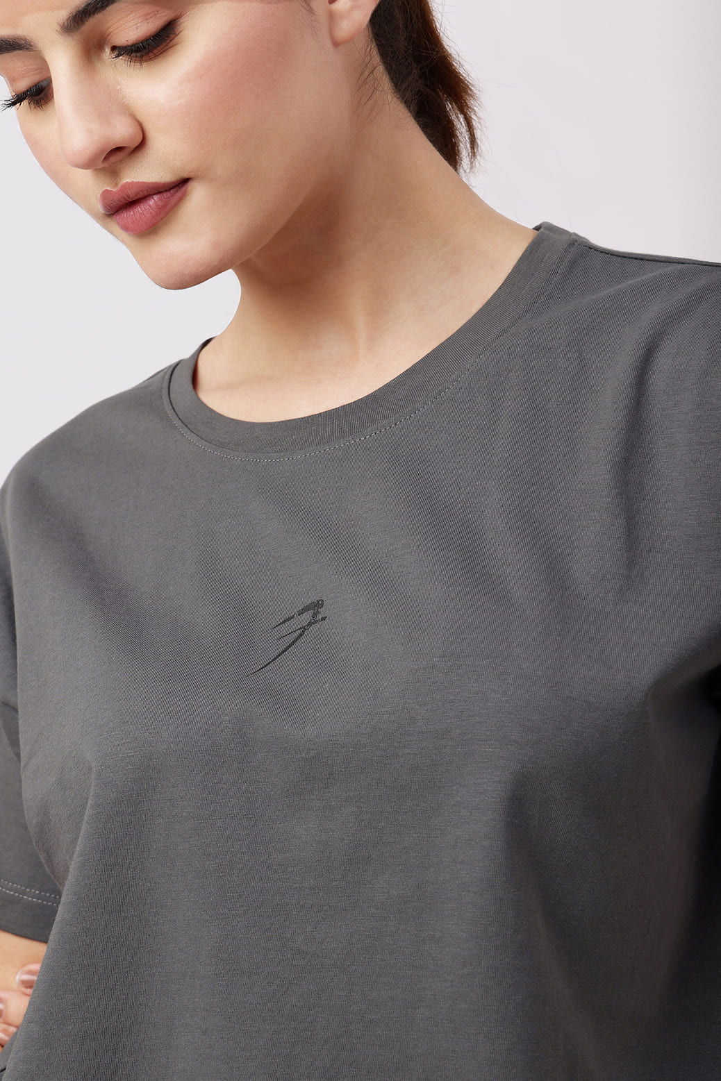 Brisk Cotton Crop Top Grey - Image 3