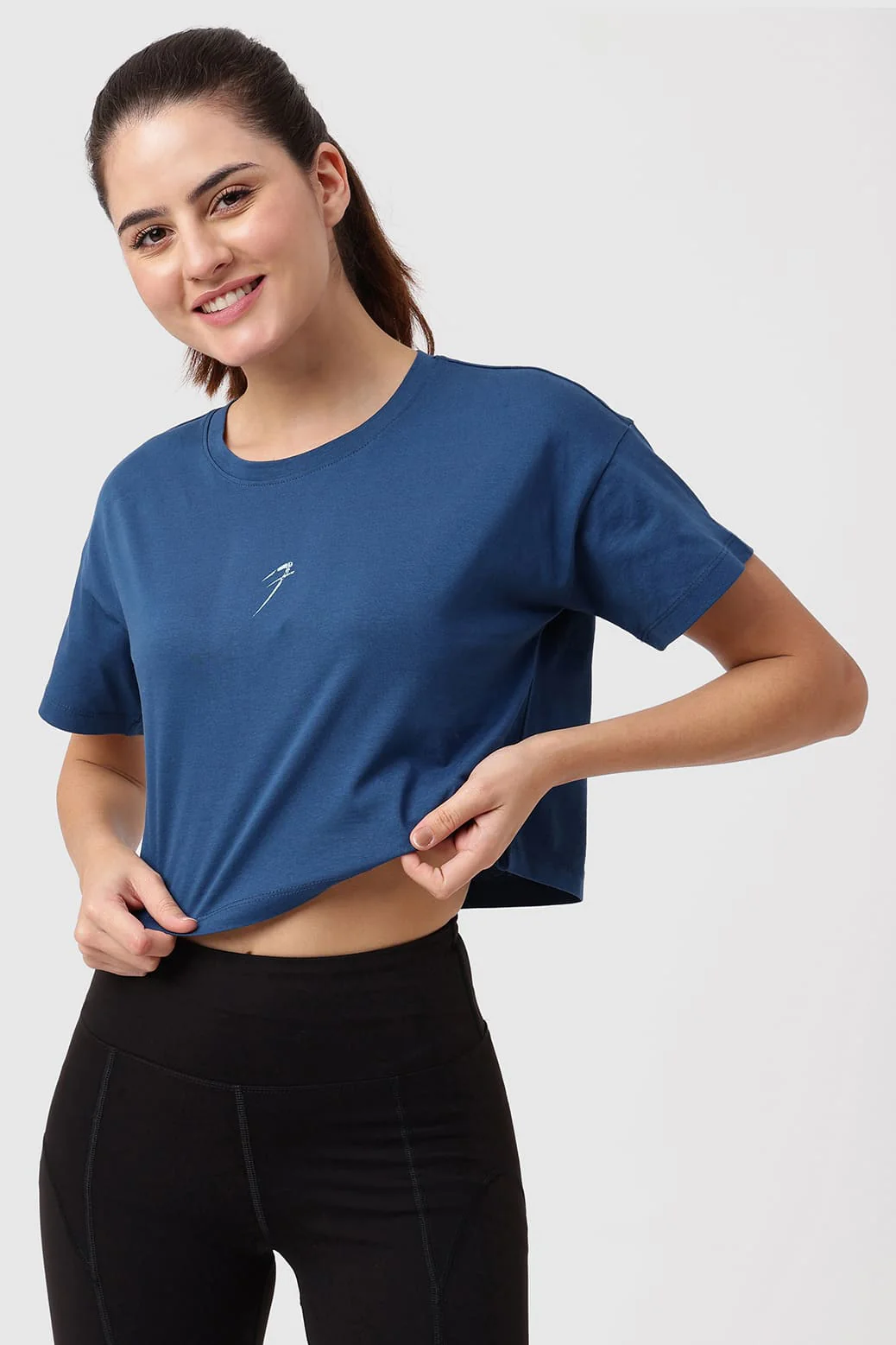Brisk Cotton Crop Top Teal - Image 4