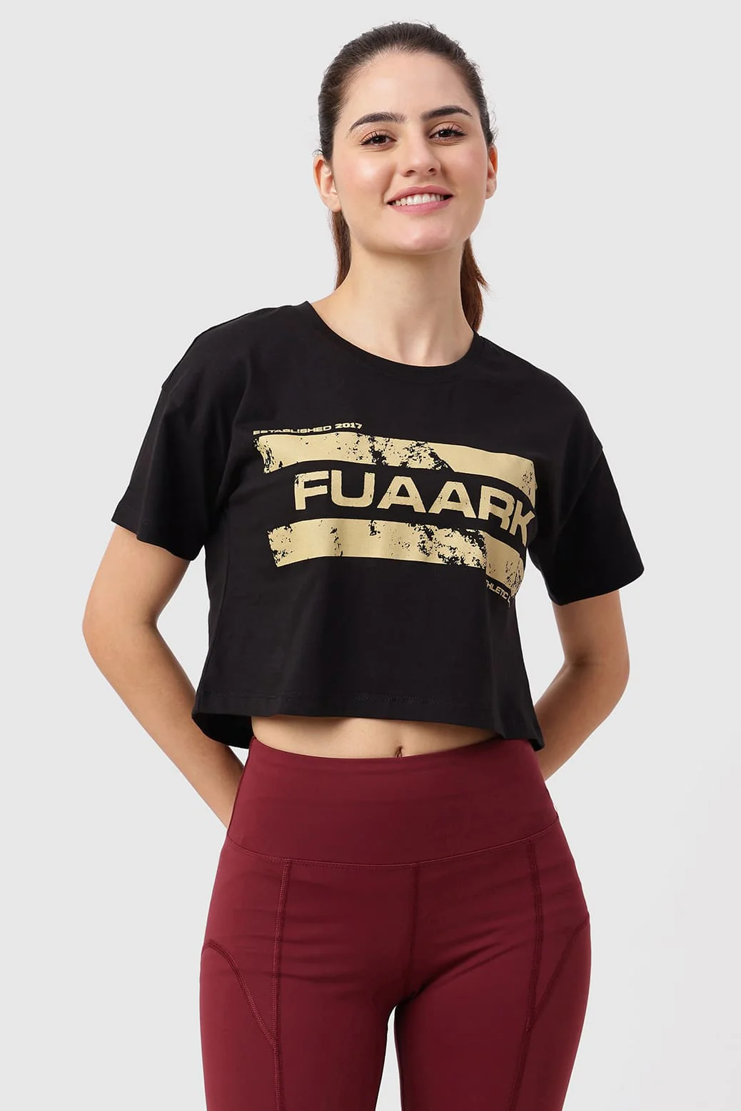 Brisk Fuaark Cotton Crop Top Black - Image 5