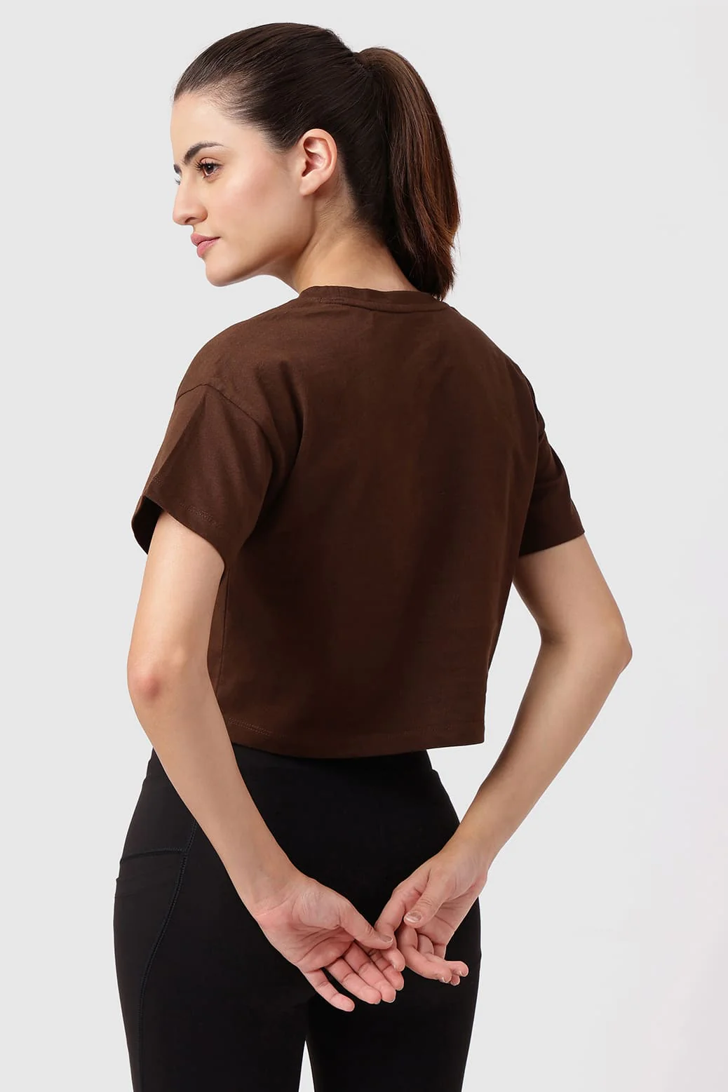 Brisk Fuaark Cotton Crop Top Coffee - Image 5