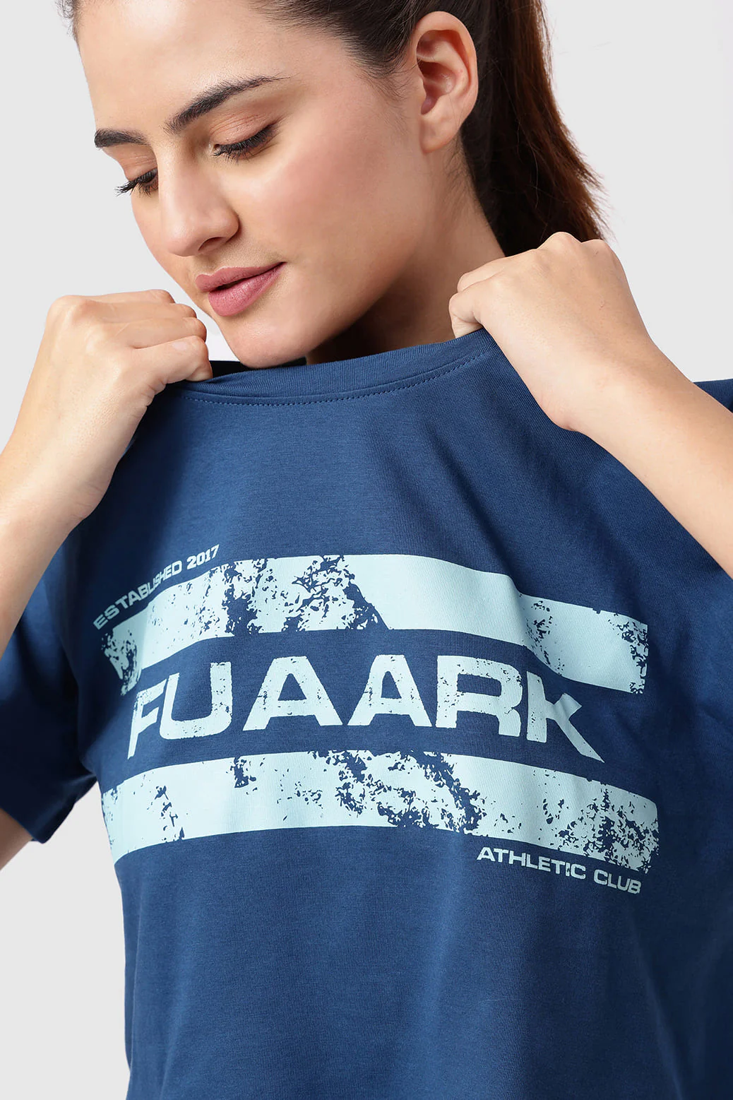 Brisk Fuaark Cotton Crop Top Teal - Image 3