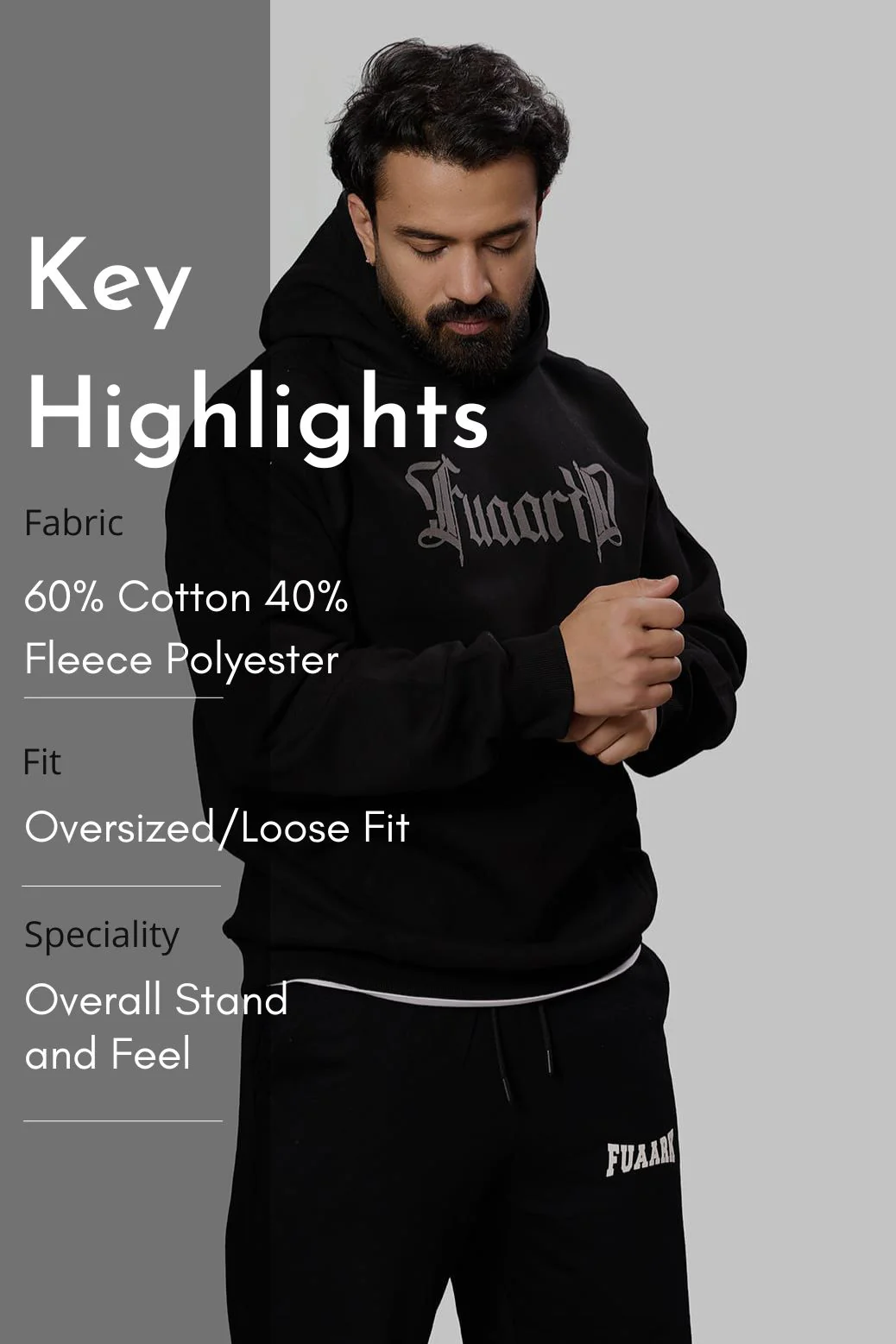 Brookline Oversized Hoodie Black - Image 7