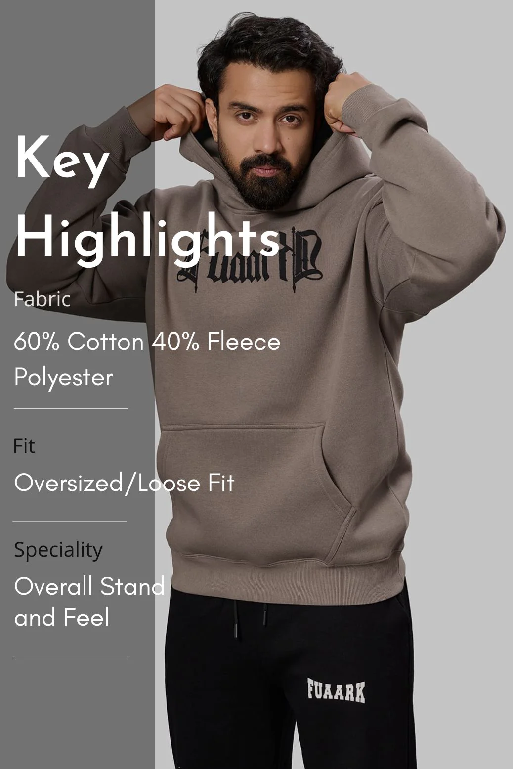 Brookline Oversized Hoodie Brown - Image 7
