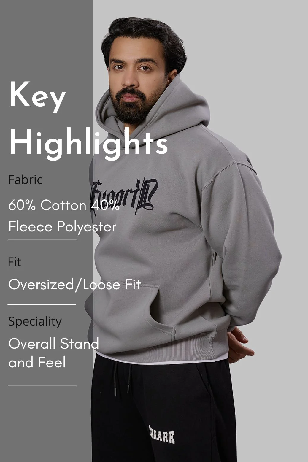 Brookline Oversized Hoodie Grey - Image 7