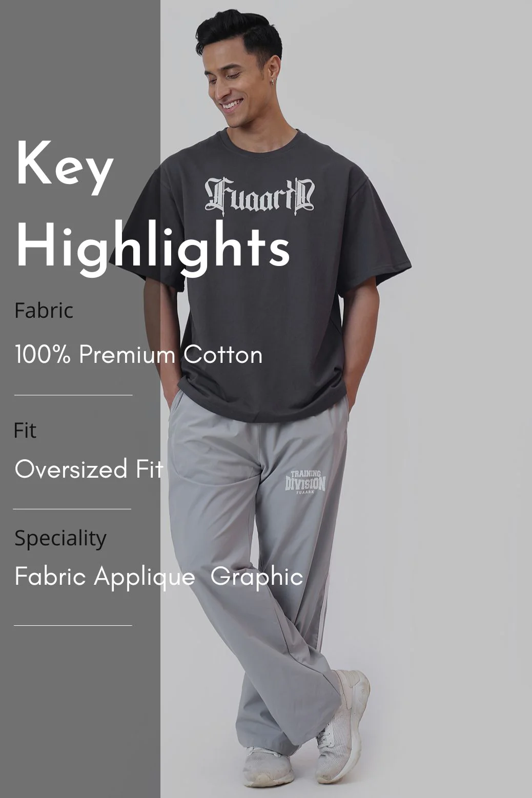 Brookline Oversized T-shirt Dark Grey - Image 8