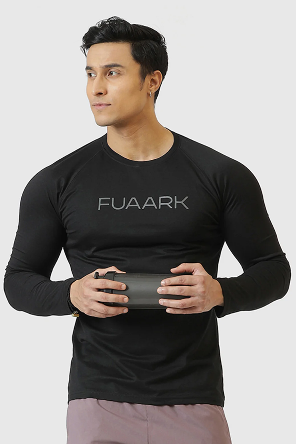 Chase T-shirt Black and 2 in 1 Compression Shorts Mauve - Image 2