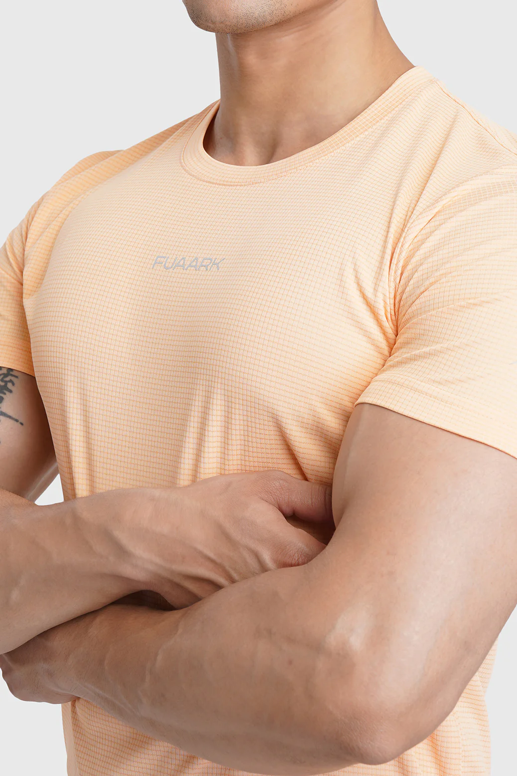 Checks Running T-shirt Peach - Image 3