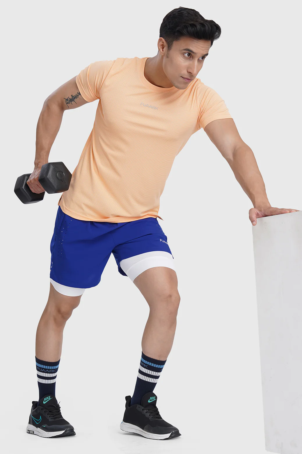 Checks Running T-shirt Peach - Image 5