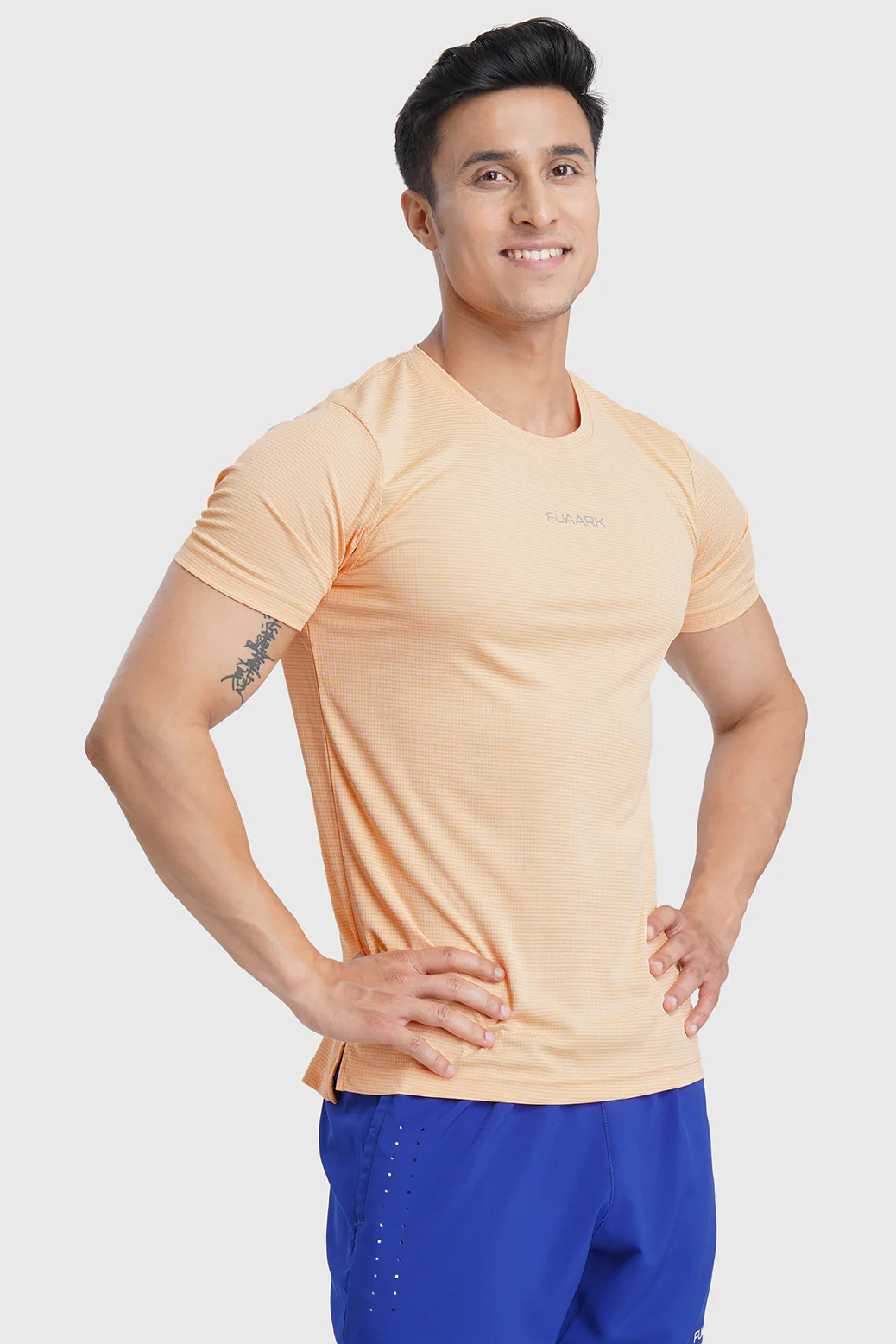Checks Running T-shirt Peach - Image 7